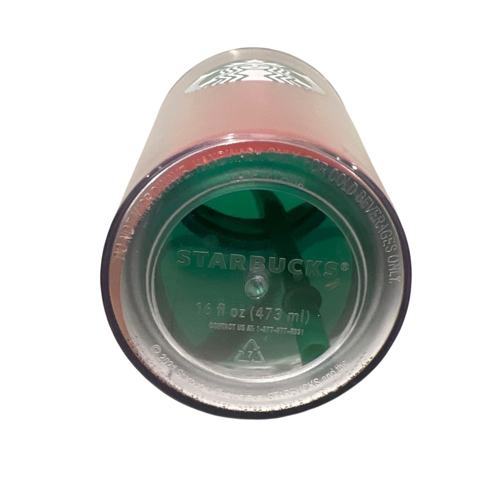 Starbucks‎ 2021 Christmas Red with Green Lid Double Wall Cold Cup Tumbler 16oz - Picture 4 of 6